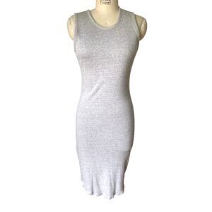 Community Ribbed Sleeveless Dress in Gray Size Medium Minimal Basic